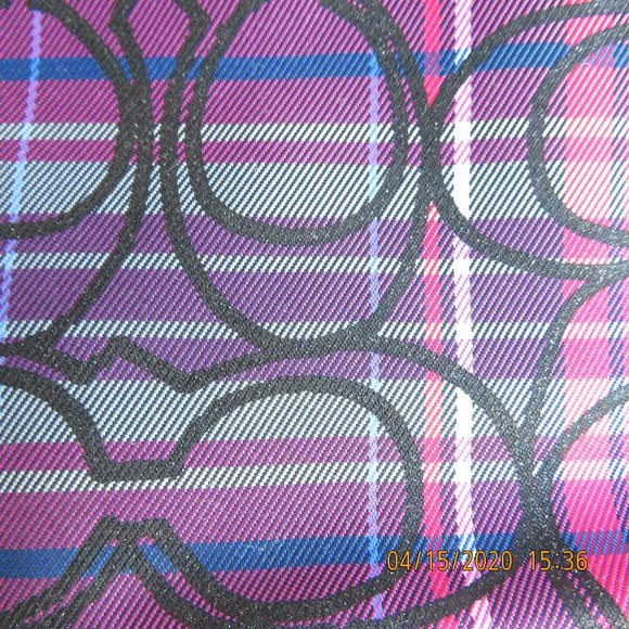 Coach Multi Color Tartan Purple Pink Wristlet - Picture 7 of 11